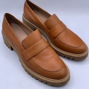 Aerosoles Ronnie Leather Platform Loafers Brown/Camel Color Size 11M